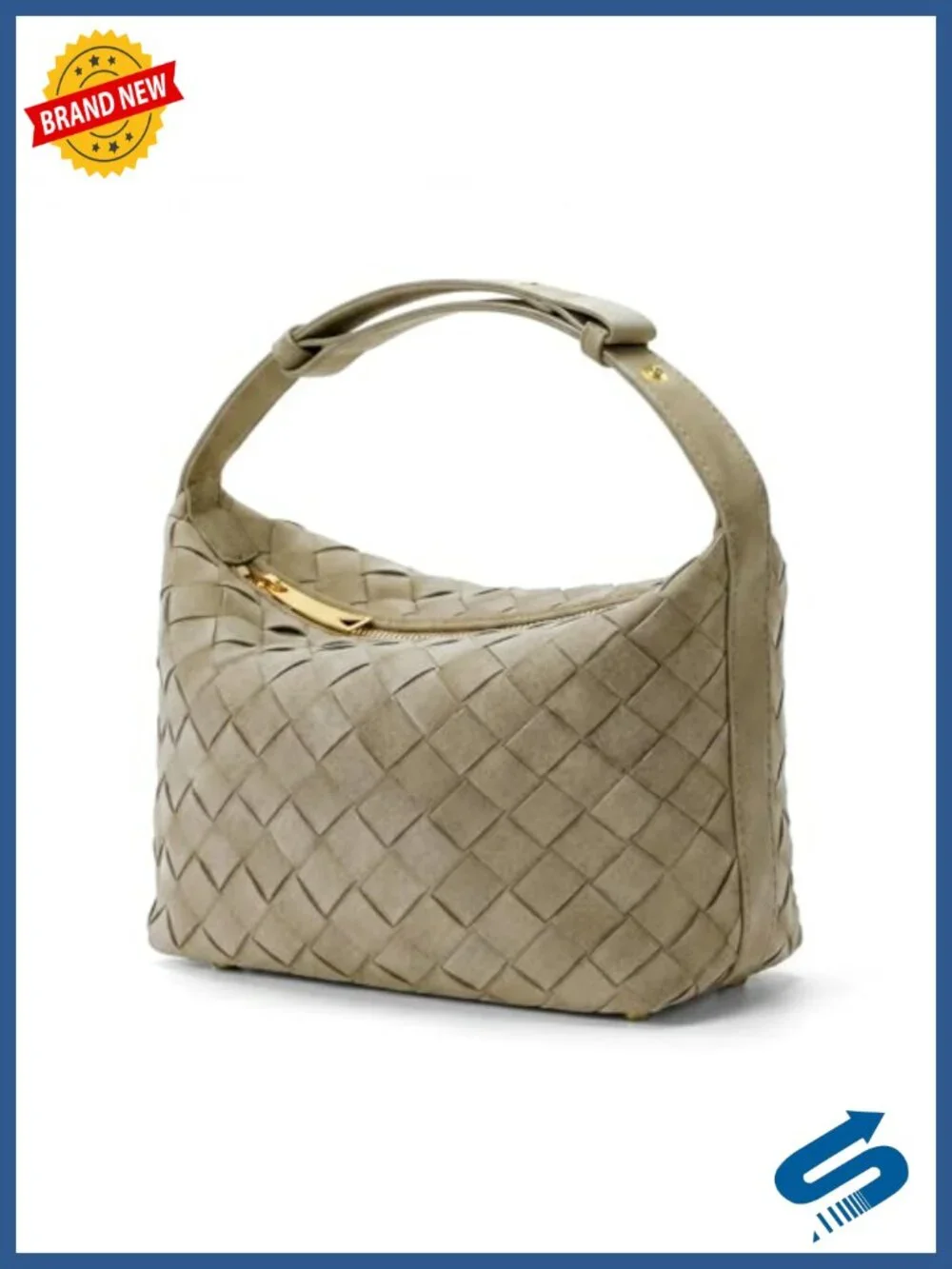 Handwoven Faux Suede Hobo Bag with Adjustable Strap